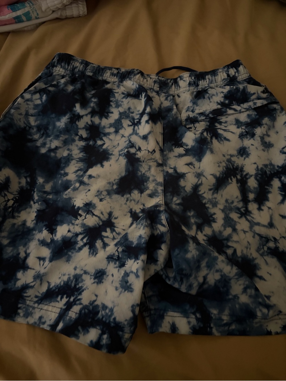 chubbies Navy and White Tie-Dye Hybrid Shorts